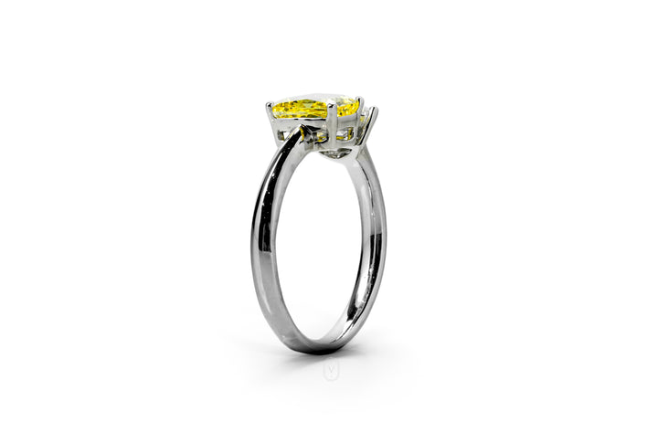 Lab Grown Diamond Ring Radiant Pear Yellow