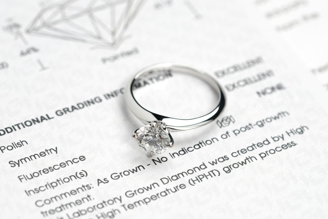 TIFFANY-STYLE WHITEGOLD RING 1CT ROUND CUT LAB DIAMOND