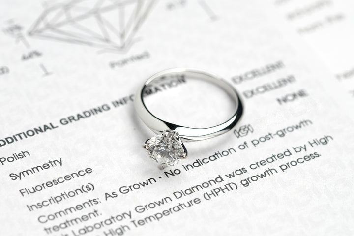 TIFFANY-STYLE WHITEGOLD RING 1CT ROUND CUT LAB DIAMOND