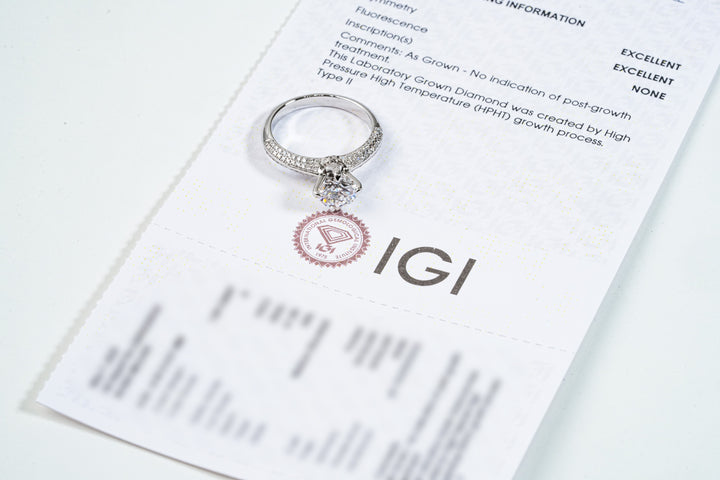 TIFFANY-STYLE PAVED SET WHITEGOLD RING 1CT ROUND CUT LAB DIAMOND