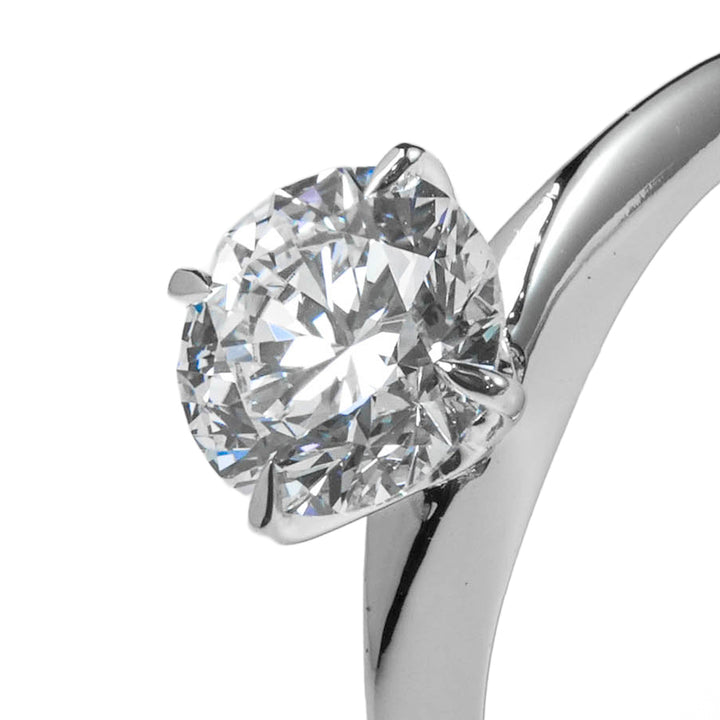 TIFFANY-STYLE WHITEGOLD RING 1CT ROUND CUT LAB DIAMOND