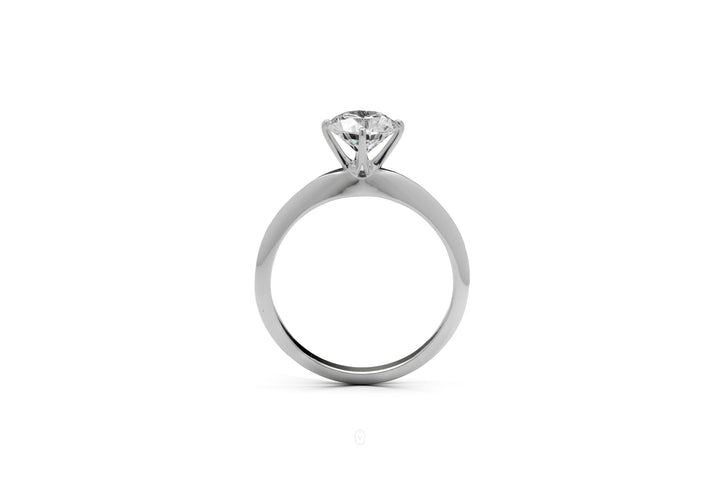 TIFFANY-STYLE WHITEGOLD RING 1CT ROUND CUT LAB DIAMOND