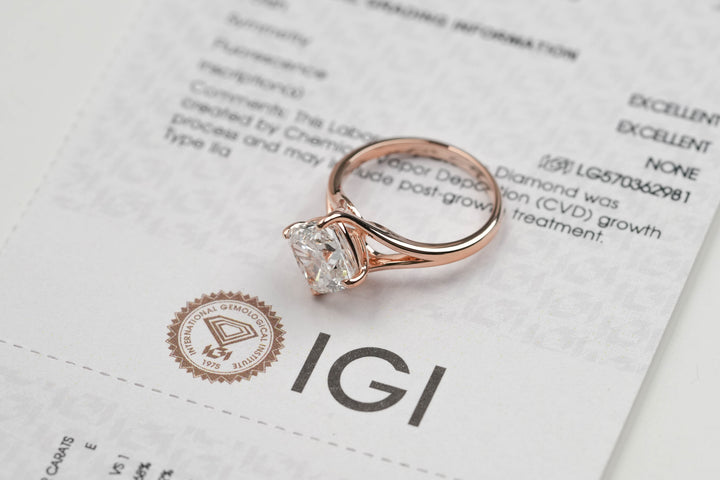 Harga Lab Grown Diamond Square Ring Rosegold