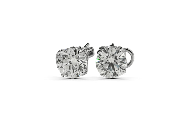SIERRA WHITEGOLD STUD EARRINGS 1CT EACH ROUND CUT LAB DIAMOND