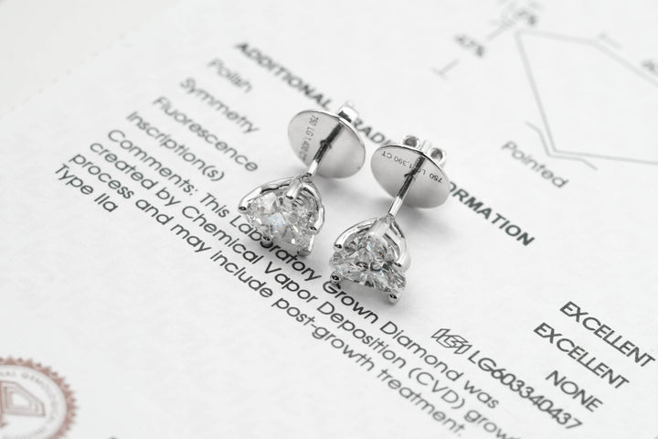 Harga Lab Grown Diamond Stud Earrings Whitegold