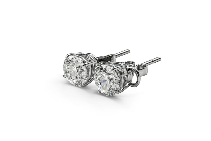 SIERRA WHITEGOLD STUD EARRINGS 1CT EACH ROUND CUT LAB DIAMOND