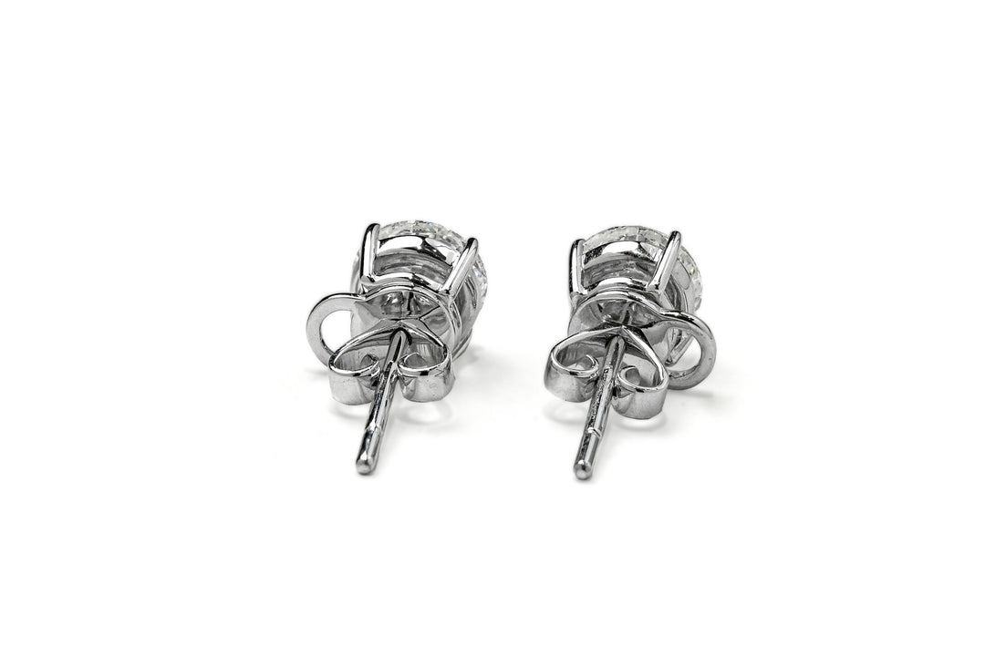 SIERRA WHITEGOLD STUD EARRINGS 1CT EACH ROUND CUT LAB DIAMOND