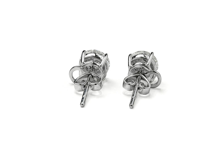 SIERRA WHITEGOLD STUD EARRINGS 1CT EACH ROUND CUT LAB DIAMOND