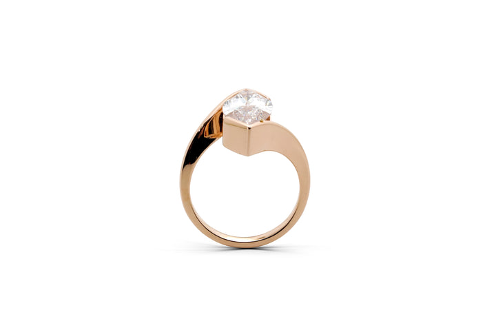 EDELWEISS ROSEGOLD RING 3CT MARQUISE CUT LAB DIAMOND