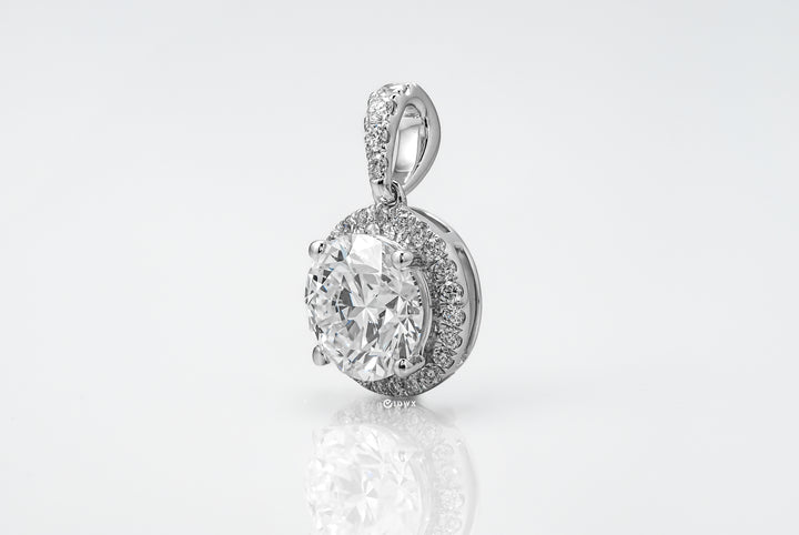 BELLA PENDANT HALO 2CT ROUND CUT LAB DIAMOND