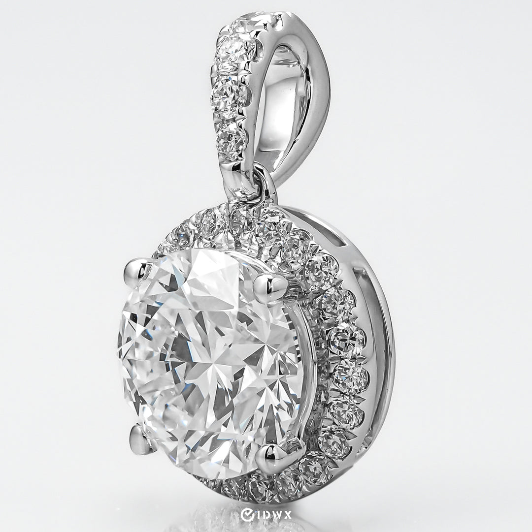 BELLA PENDANT HALO 2CT ROUND CUT LAB DIAMOND