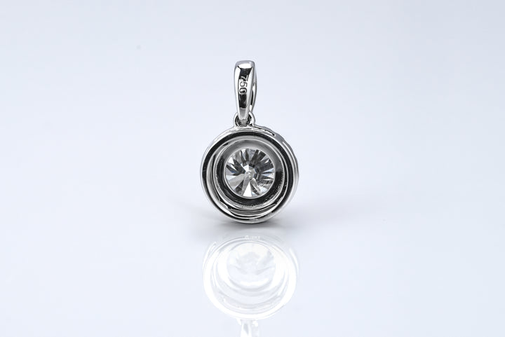 LAB DIAMOND 1CT ROUND BRILLIANT PENDANT HALO