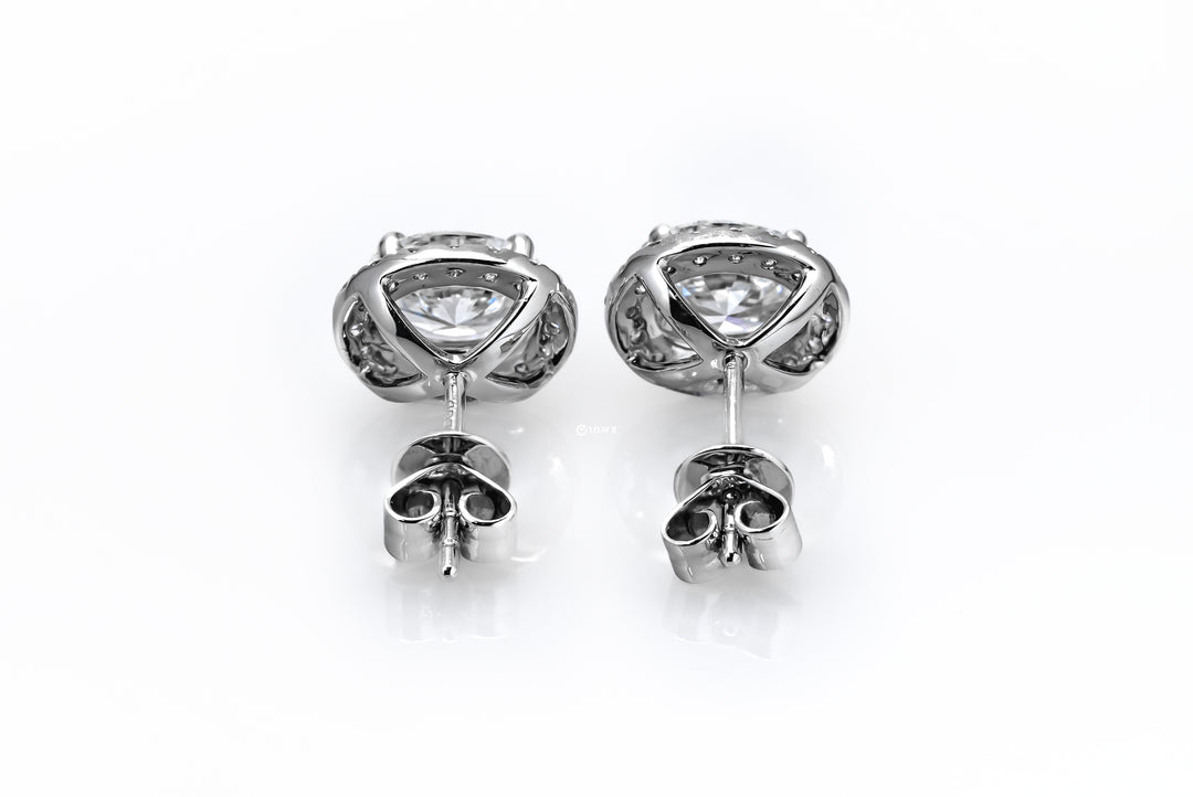 LAB DIAMOND 1.5CT OVAL BRILLIANT HALO STUD WHITEGOLD EARRINGS