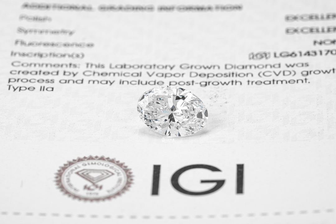 LAB GROWN DIAMOND BY IGI - OV 3.02CT / E-VS1