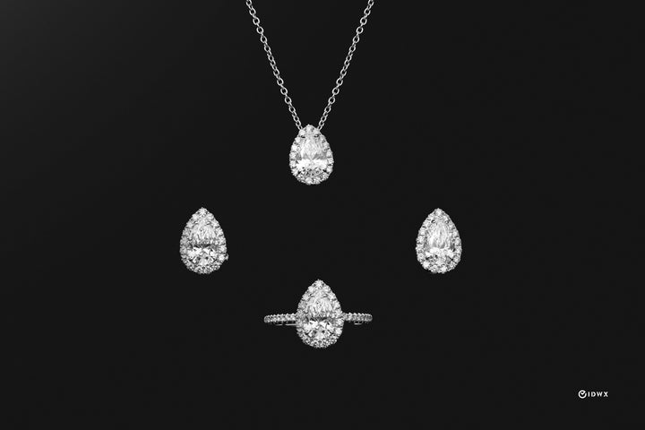 LAB DIAMOND SET OF 3 JEWELRY PEAR BRILLIANT