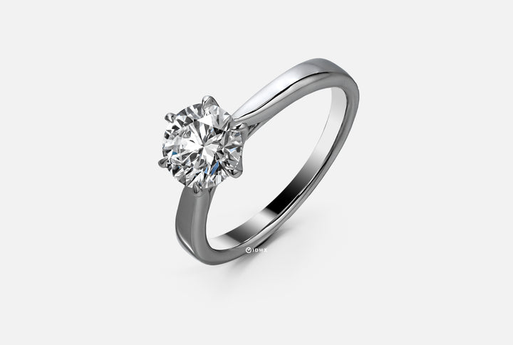 LAB DIAMOND 1CT ROUND BRILLIANT WHITEGOLD SOLITAIRE RING