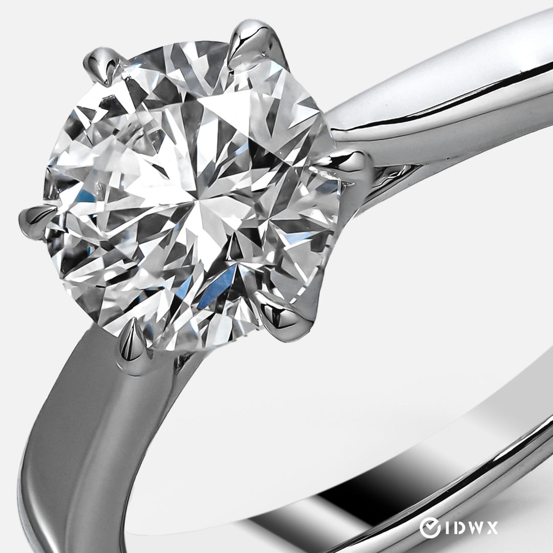 LAB DIAMOND 1CT ROUND BRILLIANT WHITEGOLD SOLITAIRE RING