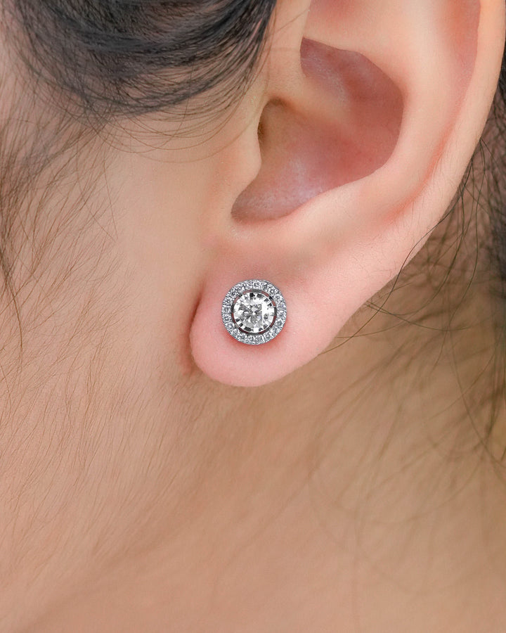 Round Halo Earring