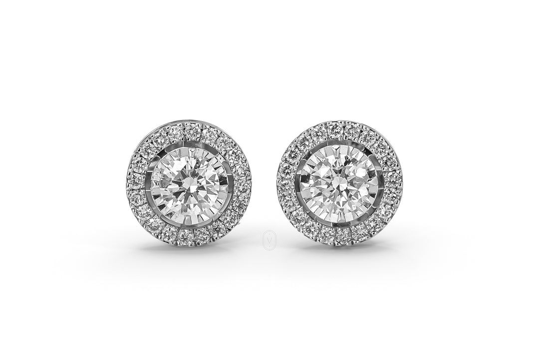 Round Halo Earring