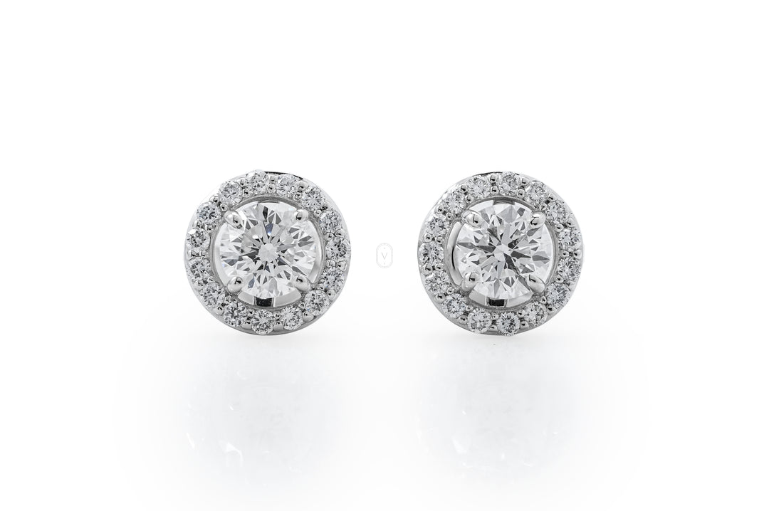 Round Halo Earrings