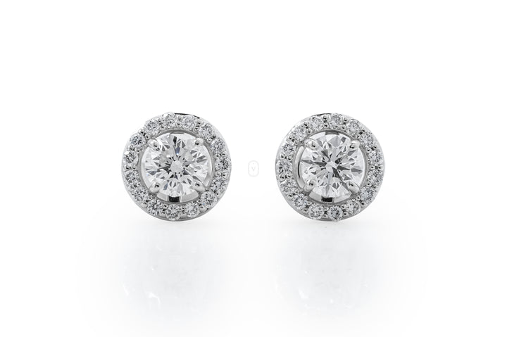 Round Halo Earrings