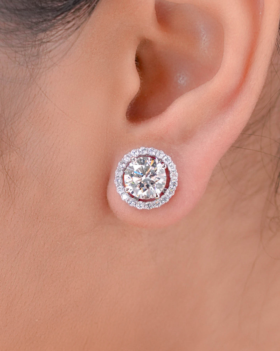 Round Halo Earrings