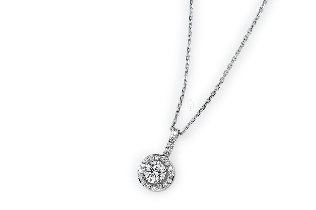 Round Halo Necklace