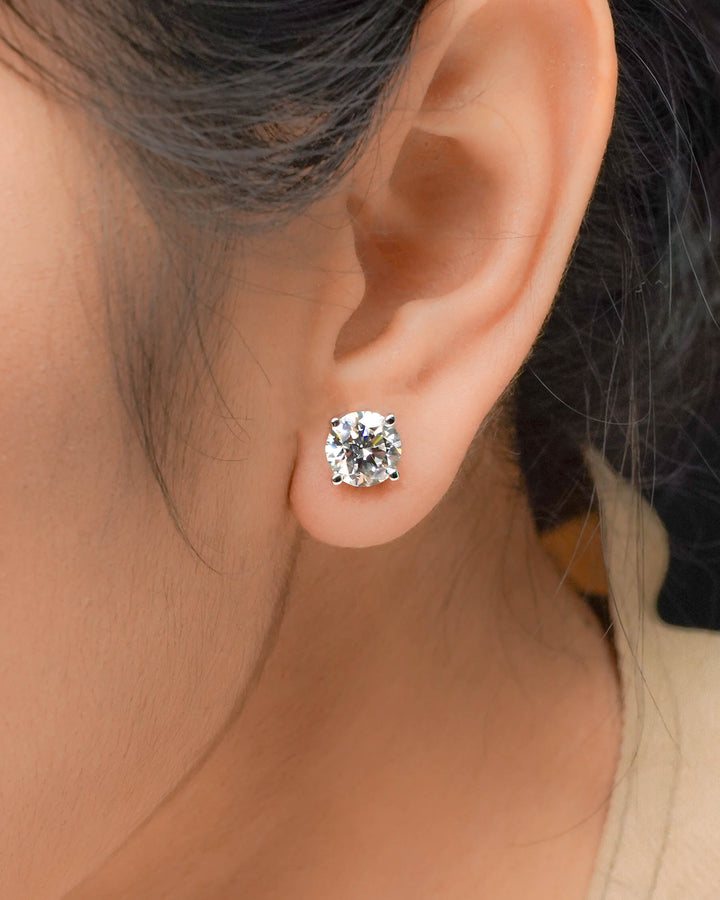 Round Stud Earrings