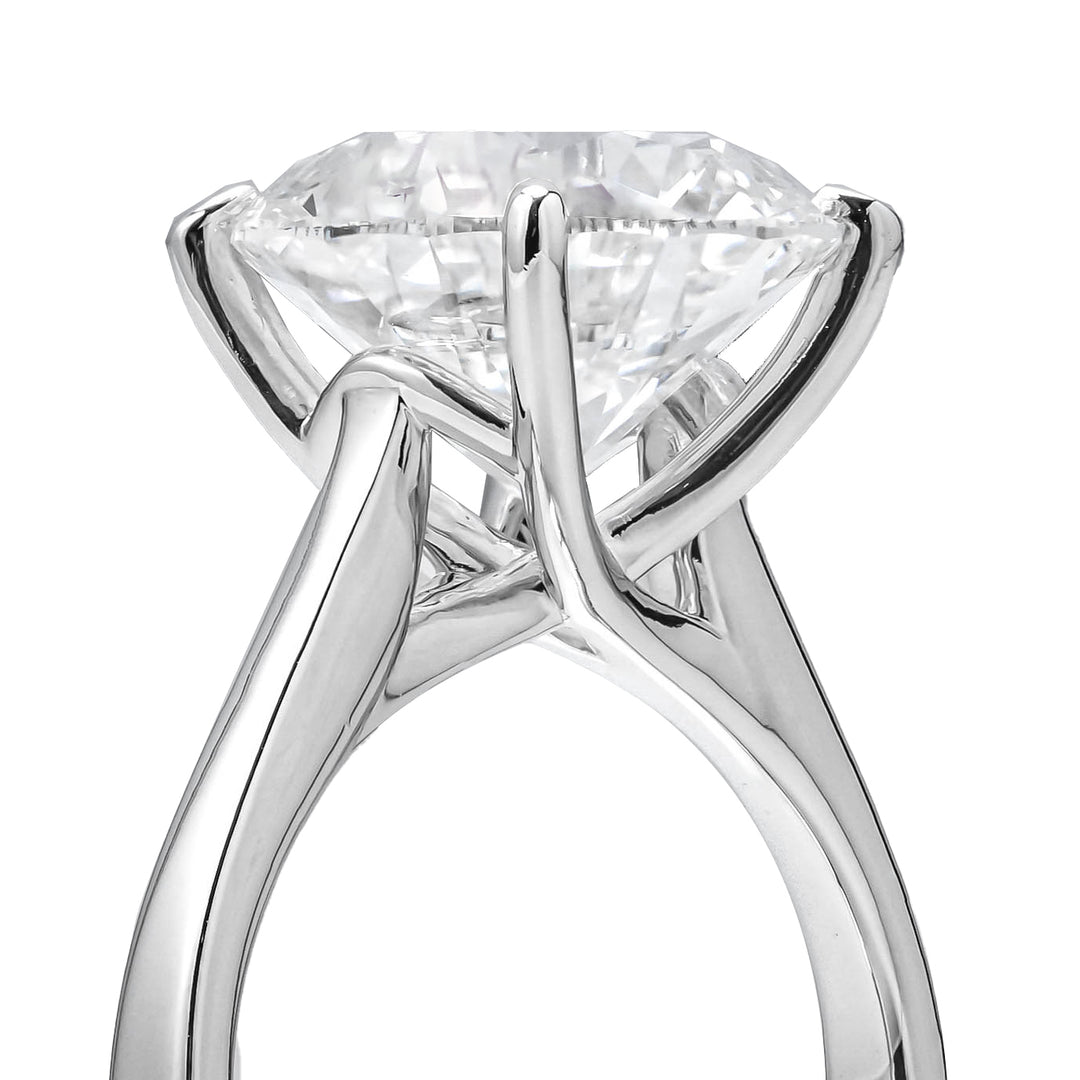 TIFFANY-STYLE WHITEGOLD RING 5CT ROUND CUT LAB DIAMOND – VUE