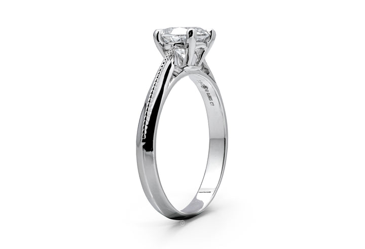 WHITEGOLD RING 0.8CT ROUND CUT LAB DIAMOND