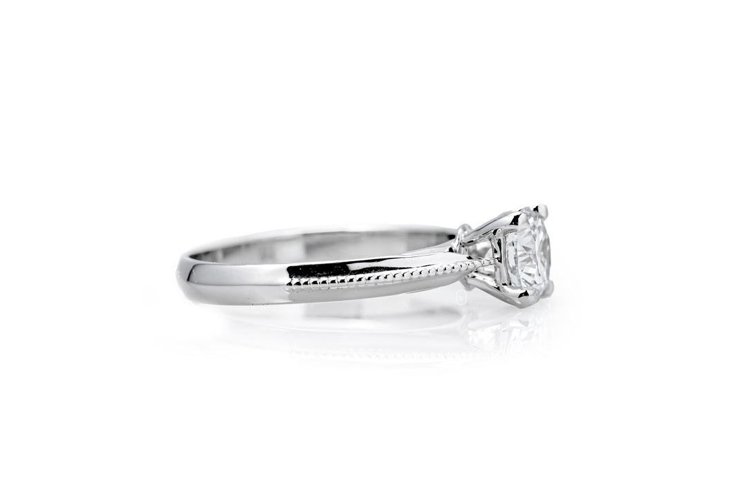 WHITEGOLD RING 0.8CT ROUND CUT LAB DIAMOND