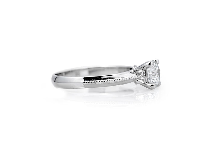 WHITEGOLD RING 0.8CT ROUND CUT LAB DIAMOND