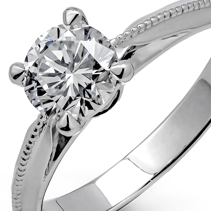 WHITEGOLD RING 0.8CT ROUND CUT LAB DIAMOND