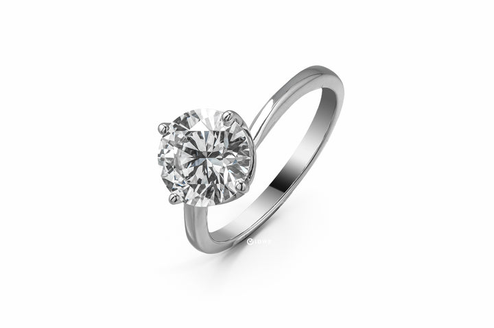 LANA WHITEGOLD SPLIT SHANK RING 2CT ROUND CUT LAB DIAMOND