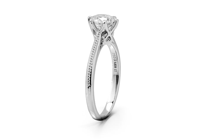 WHITEGOLD RING 0.8CT ROUND CUT LAB DIAMOND