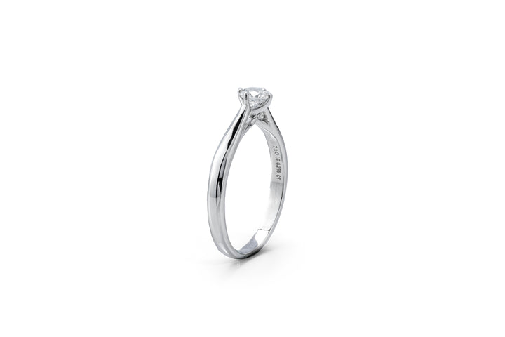 WHITEGOLD SOLITAIRE RING 0.2CT ROUND CUT LAB DIAMOND