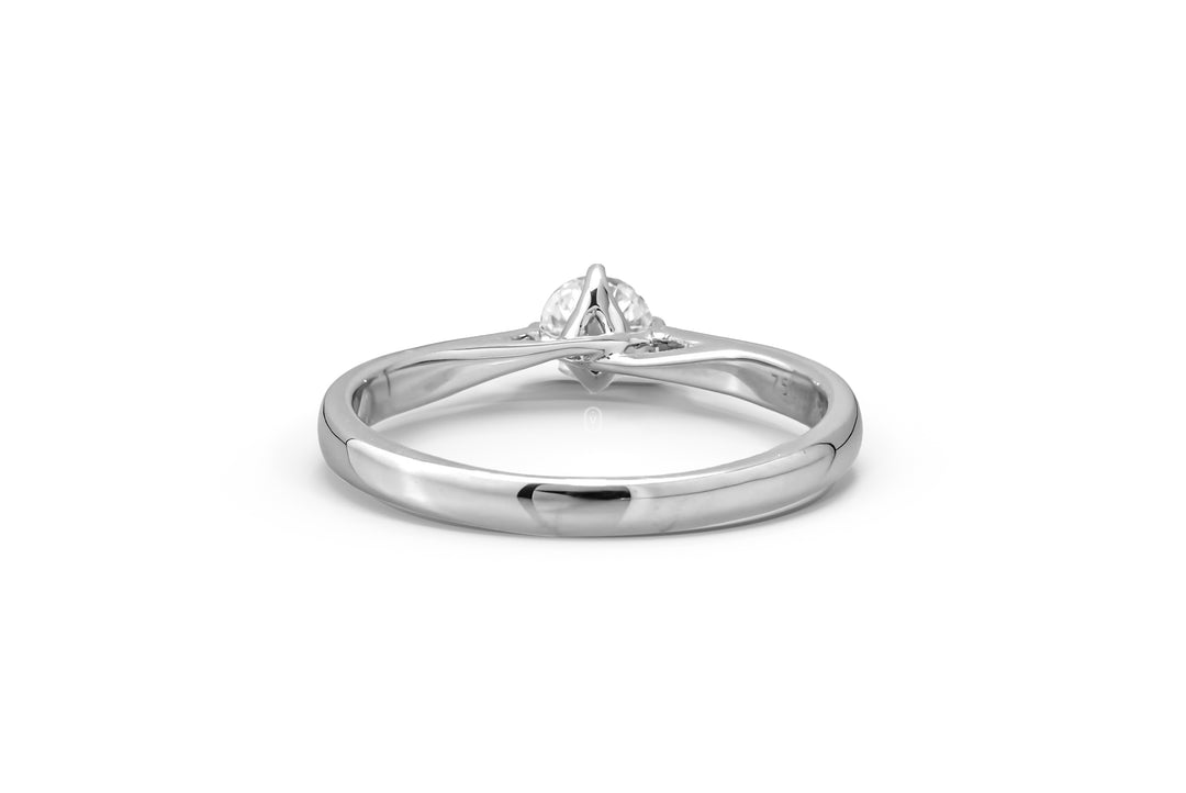 WHITEGOLD SOLITAIRE RING 0.2CT ROUND CUT LAB DIAMOND