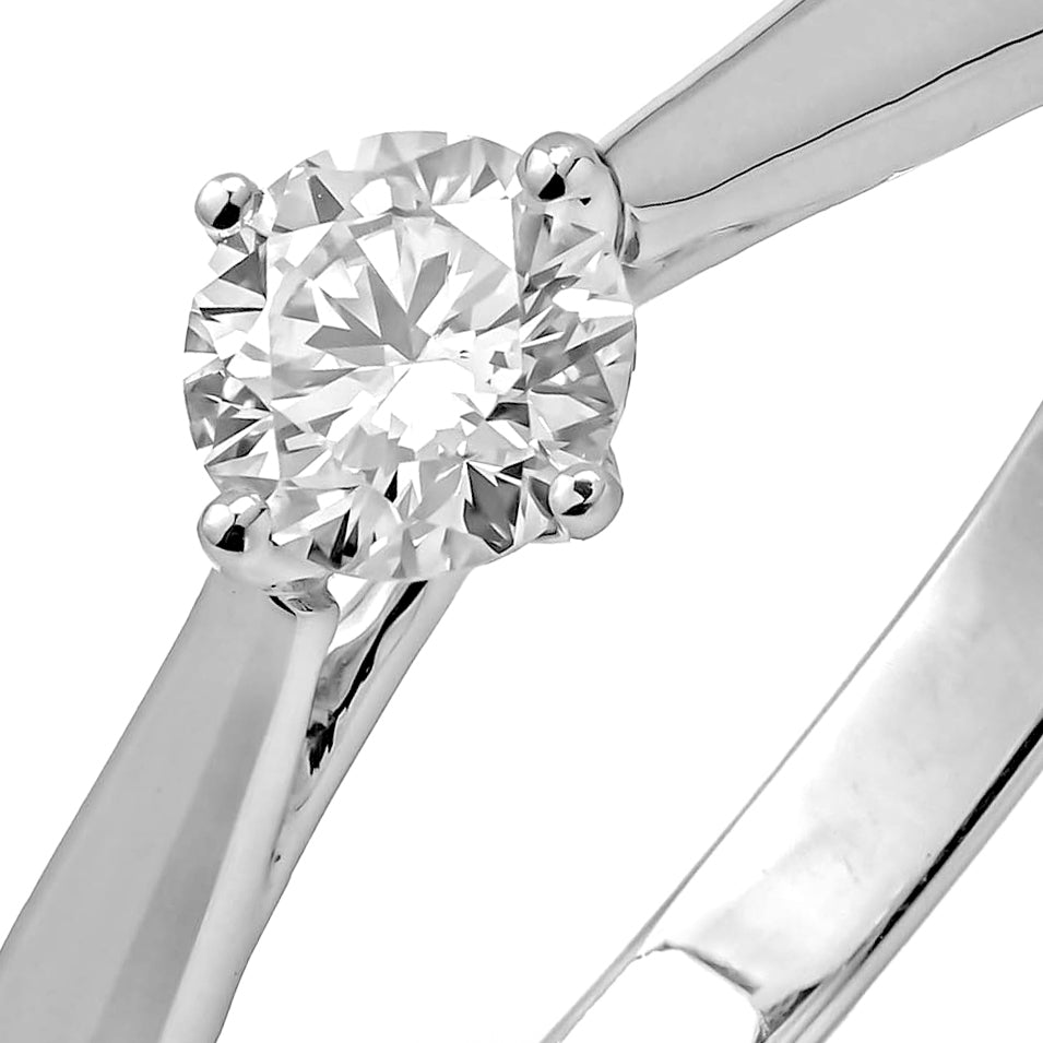 WHITEGOLD SOLITAIRE RING 0.2CT ROUND CUT LAB DIAMOND