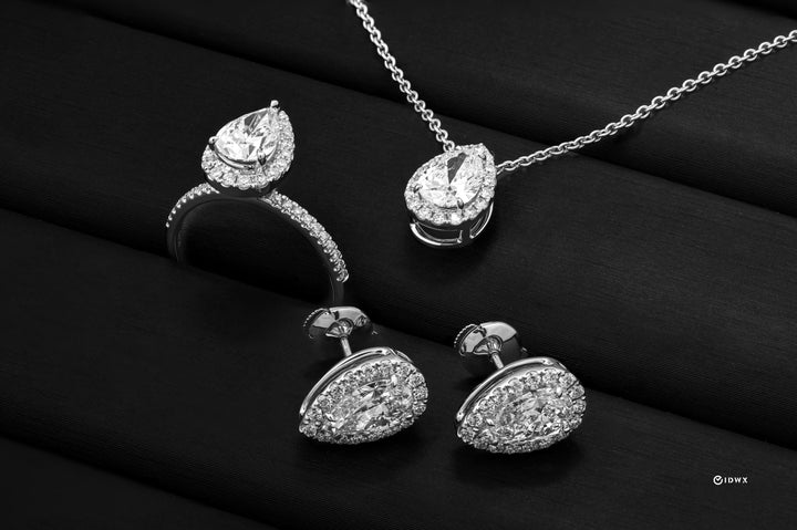 LAB DIAMOND SET OF 3 JEWELRY PEAR BRILLIANT