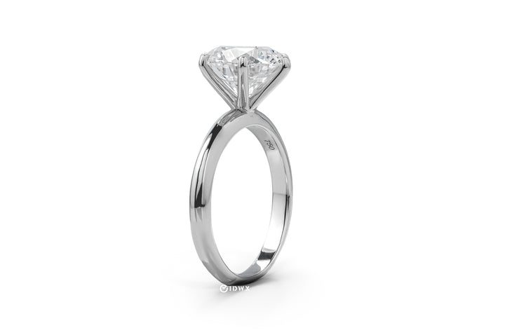 TIFFANY-STYLE WHITEGOLD RING 4CT ROUND CUT LAB DIAMOND