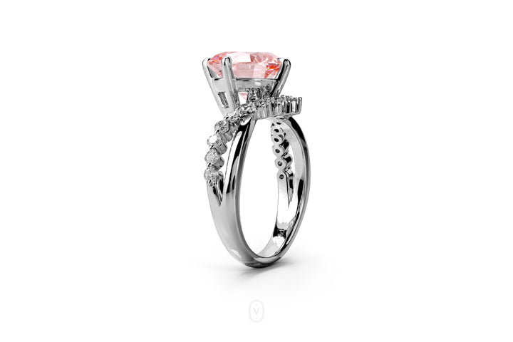 Split Shank Ring Round Pink