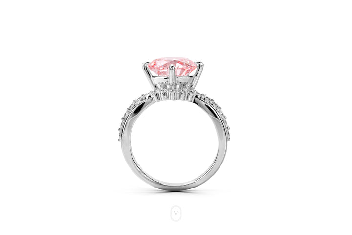 Split Shank Ring Round Pink