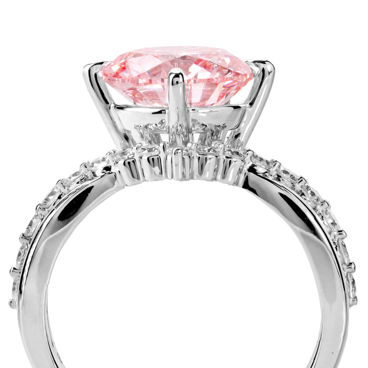 Split Shank Ring Round Pink