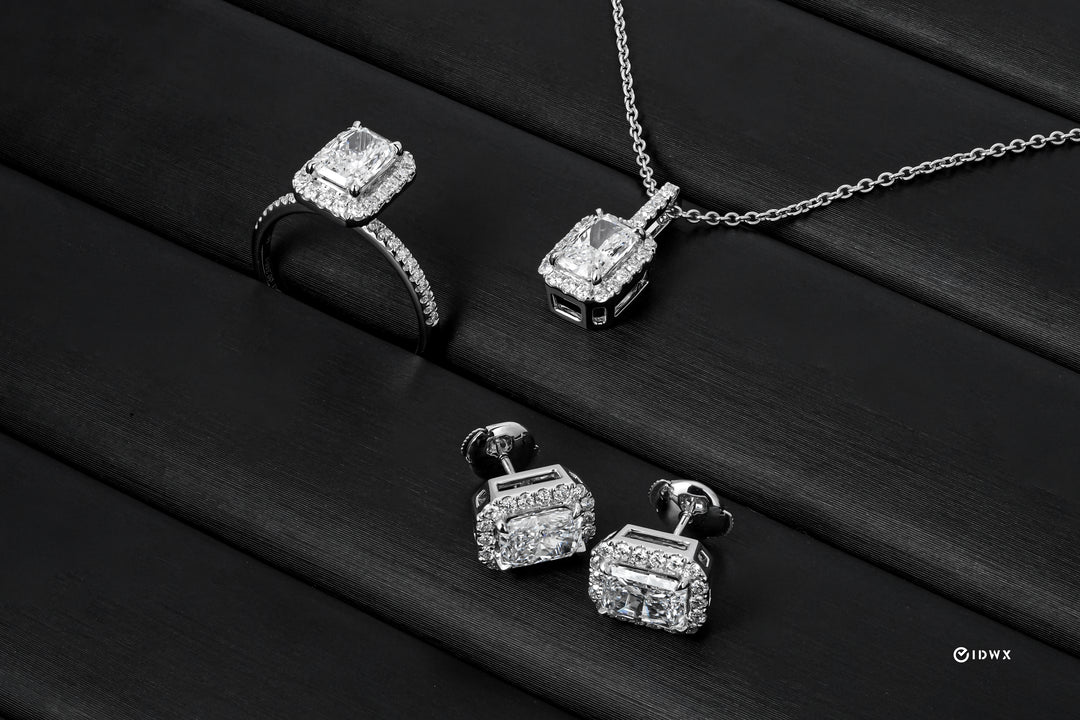 LAB DIAMOND SET OF 3 JEWELRY RADIANT BRILLIANT