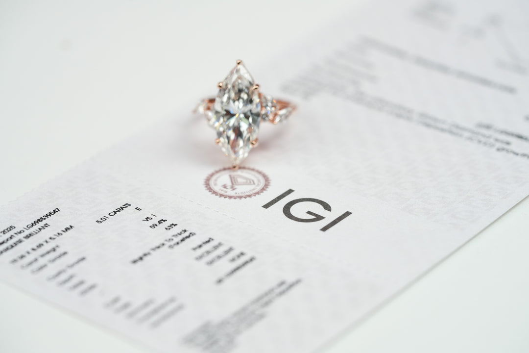 harga lab grown diamond marquise ring rosegold