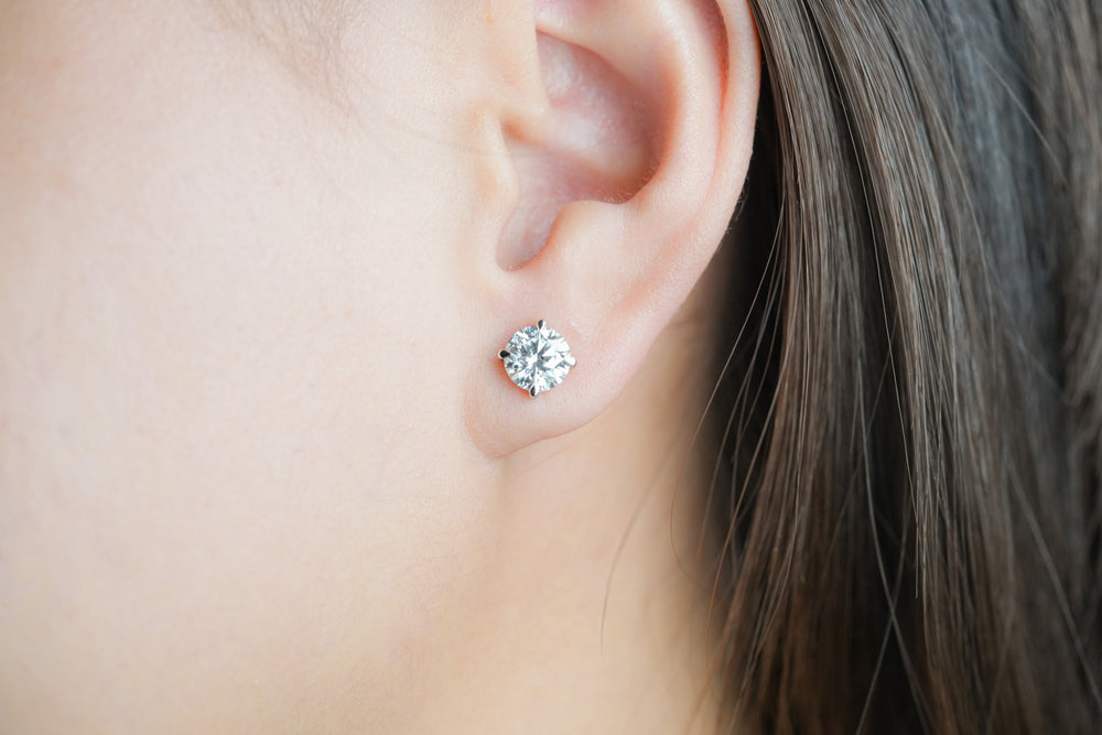 harga lab grown diamond stud earring round whitegold