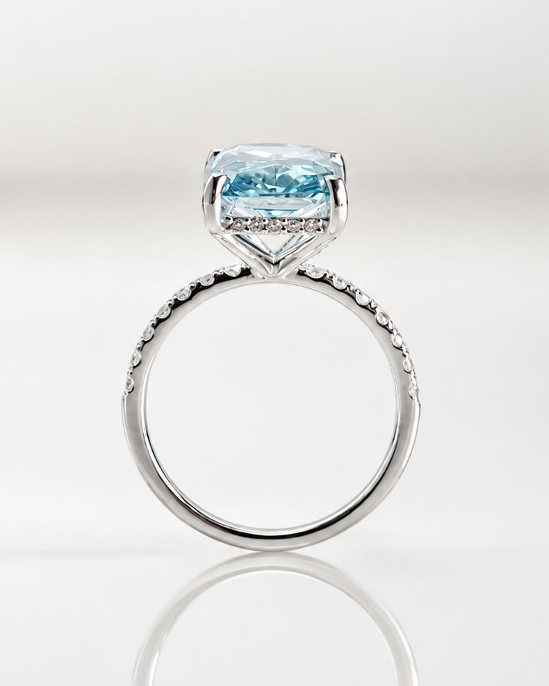 IRIS WHITEGOLD RING 6CT RADIANT CUT LAB DIAMOND