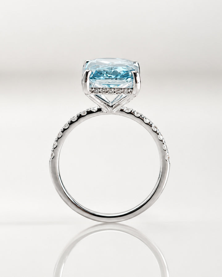 IRIS WHITEGOLD RING 6CT RADIANT CUT LAB DIAMOND