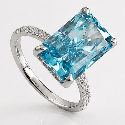 IRIS WHITEGOLD RING 6CT RADIANT CUT LAB DIAMOND
