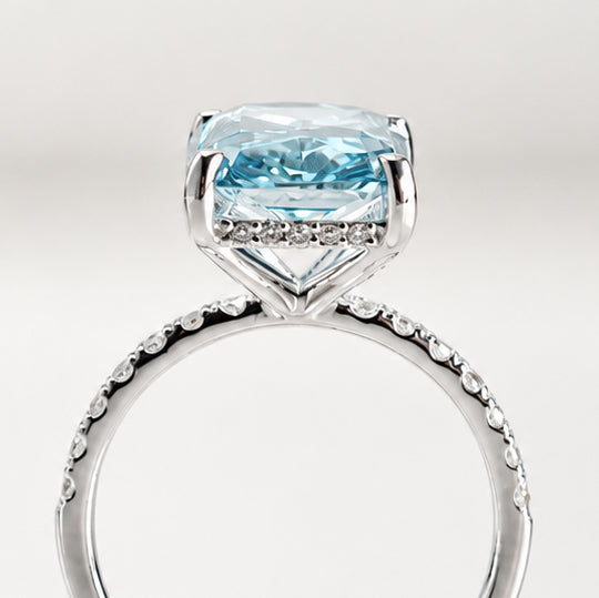 IRIS WHITEGOLD RING 6CT RADIANT CUT LAB DIAMOND
